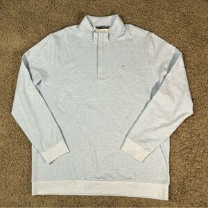 Travis Mathew Mens 3XL 1/4Zip Light Blue Pullover Golf Sweater Fleece Soft Lined